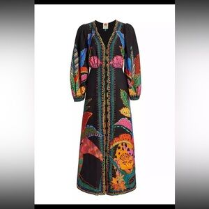 NWT Farm Rio black cool leopard maxi dress sz xs $275